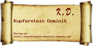 Kupferstein Dominik névjegykártya